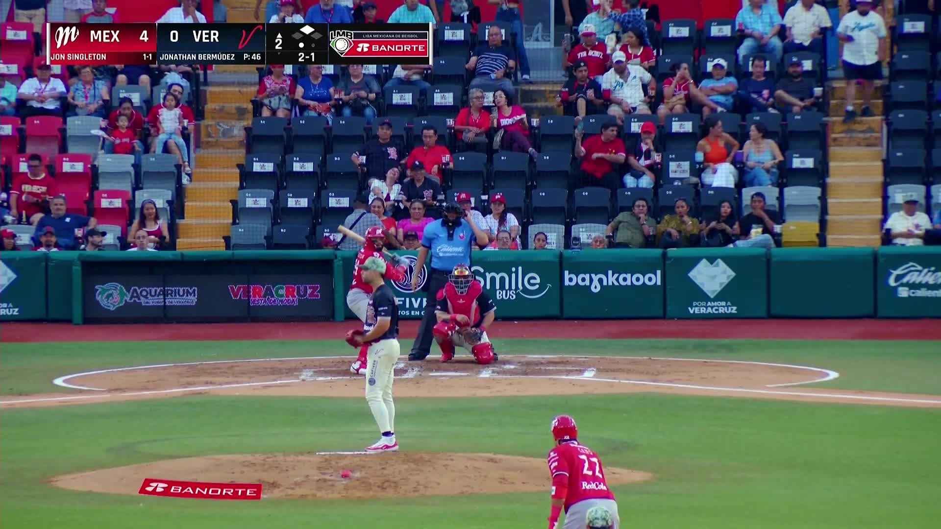 Hit sencillo productor Singleton Vs Veracruz - Juego 3